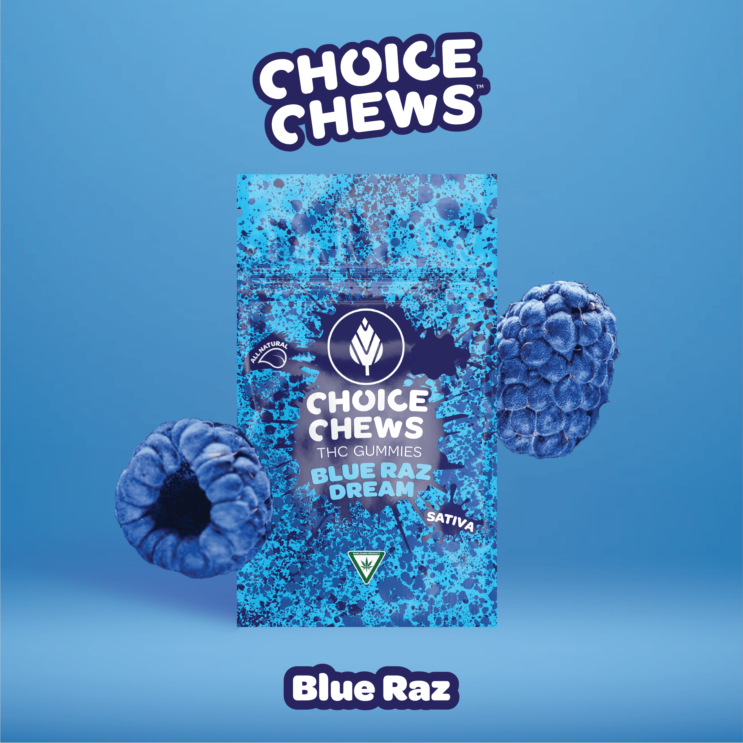 Photograph of product: Blue Raz Dream (S) Gummies 100mg