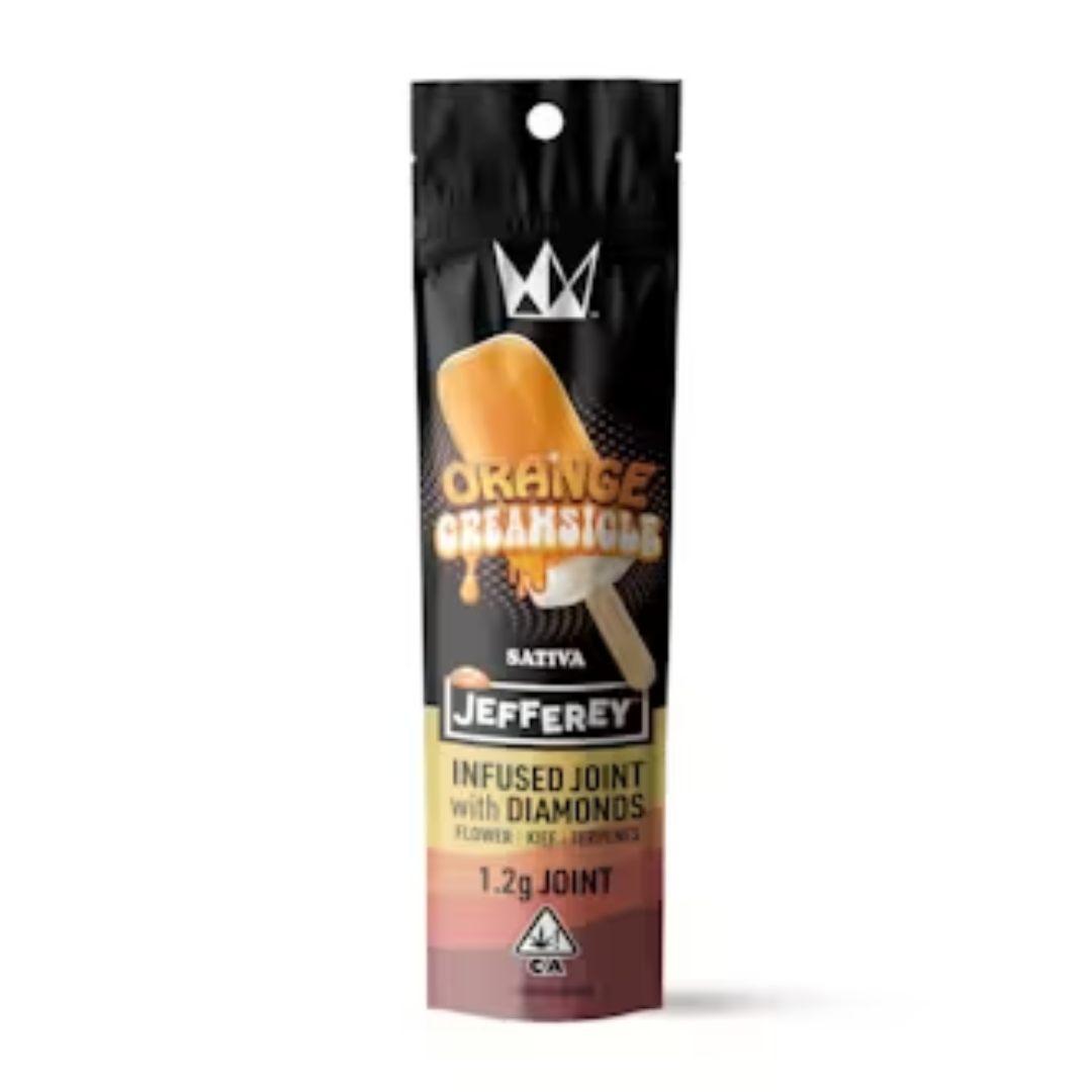 Photograph of product: West Coast Cure x Jefferey - Orange Creamsicle (Sativa) Diamond Infused Preroll