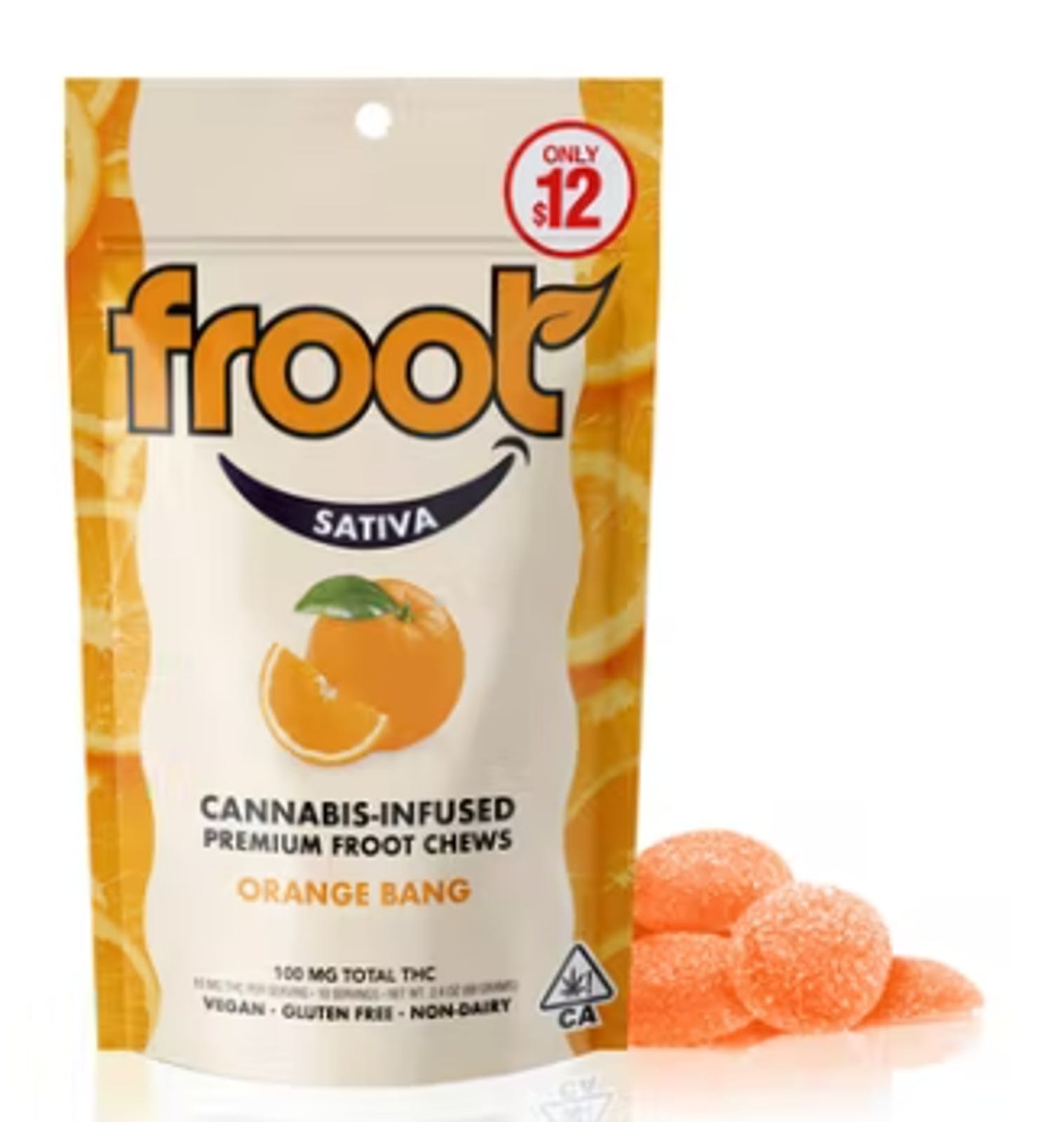 Photograph of product: FROOT - ORANGE BANG GUMMIES 100MG