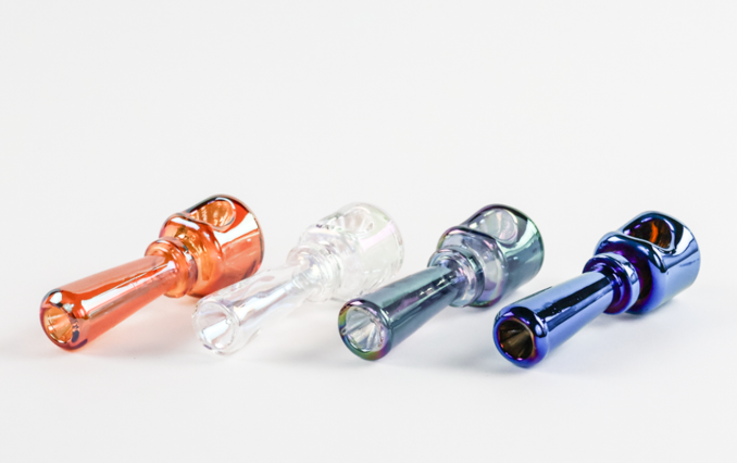Photograph of product: 4.5" SirEEL Iridized Stacked Geometric Hand Pipe