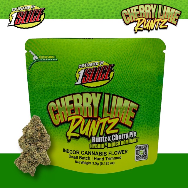 Photograph of product: 1 Slice - Cherry Lime Runtz - Whole Flower - 3.5g