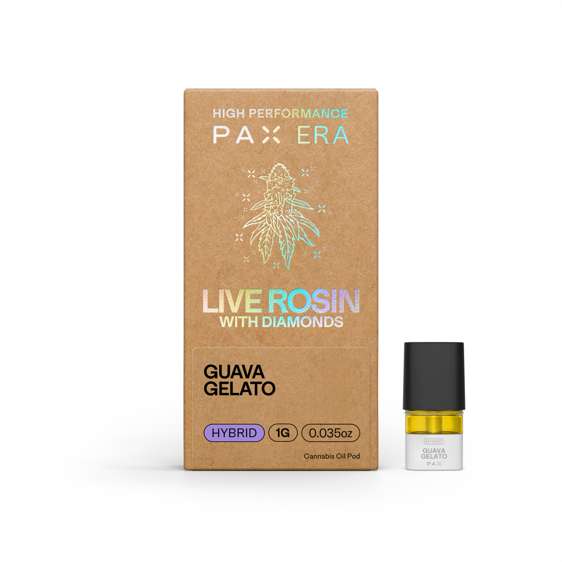 Photograph of product: Live Rosin with Diamonds | Guava Gelato 1g | Pod