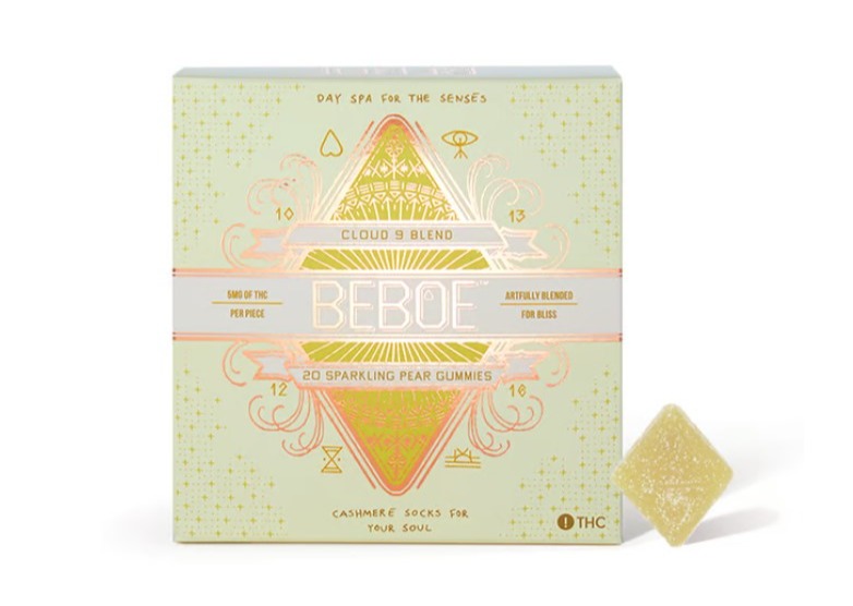 Photograph of product: Beboe | 1:1 Cloud 9 (Sparkling Pear) [TH-oui:CBG] | 10mg x 20ct Gummies