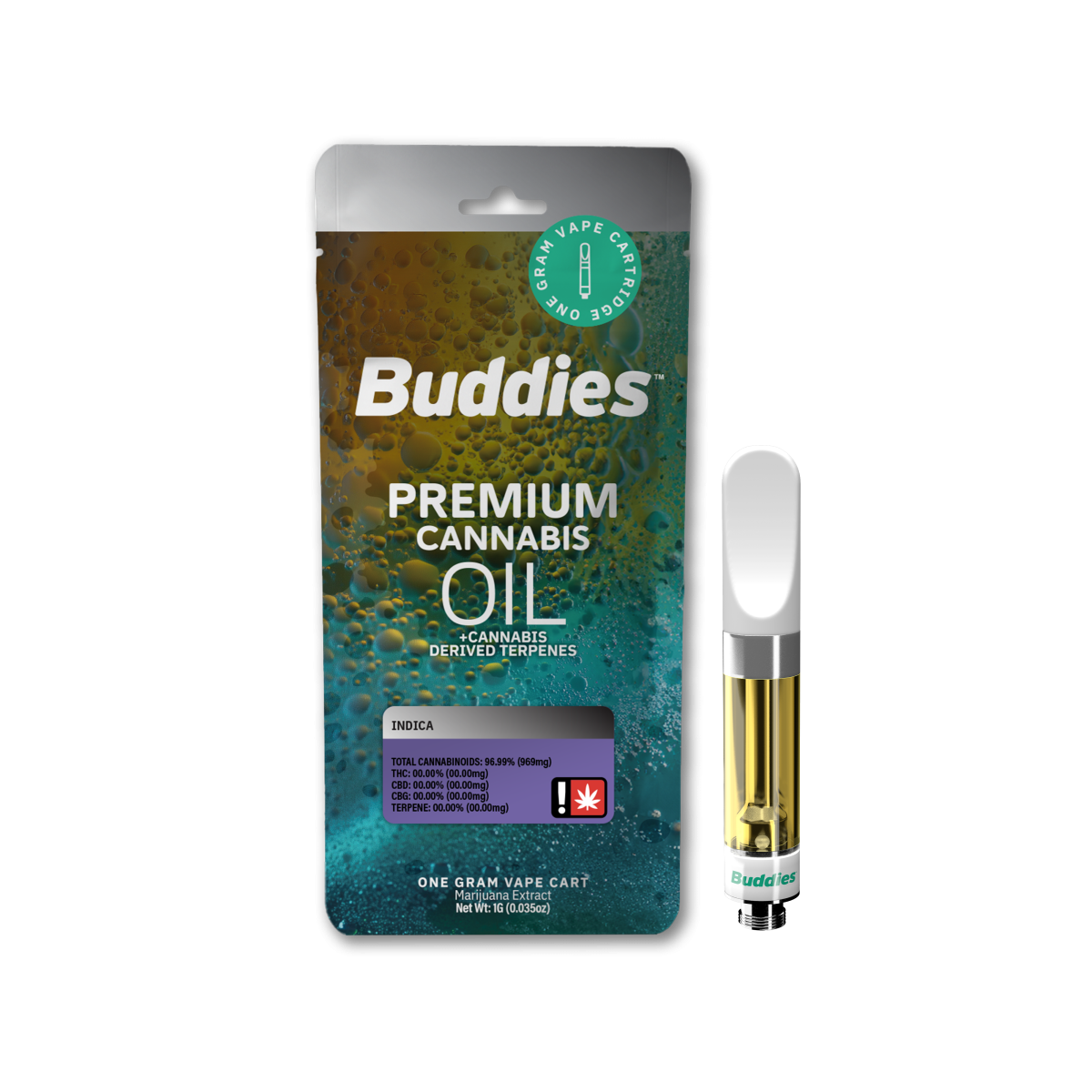 Photograph of product: Buddies - GMO (I) - Distillate Cartridge 1g