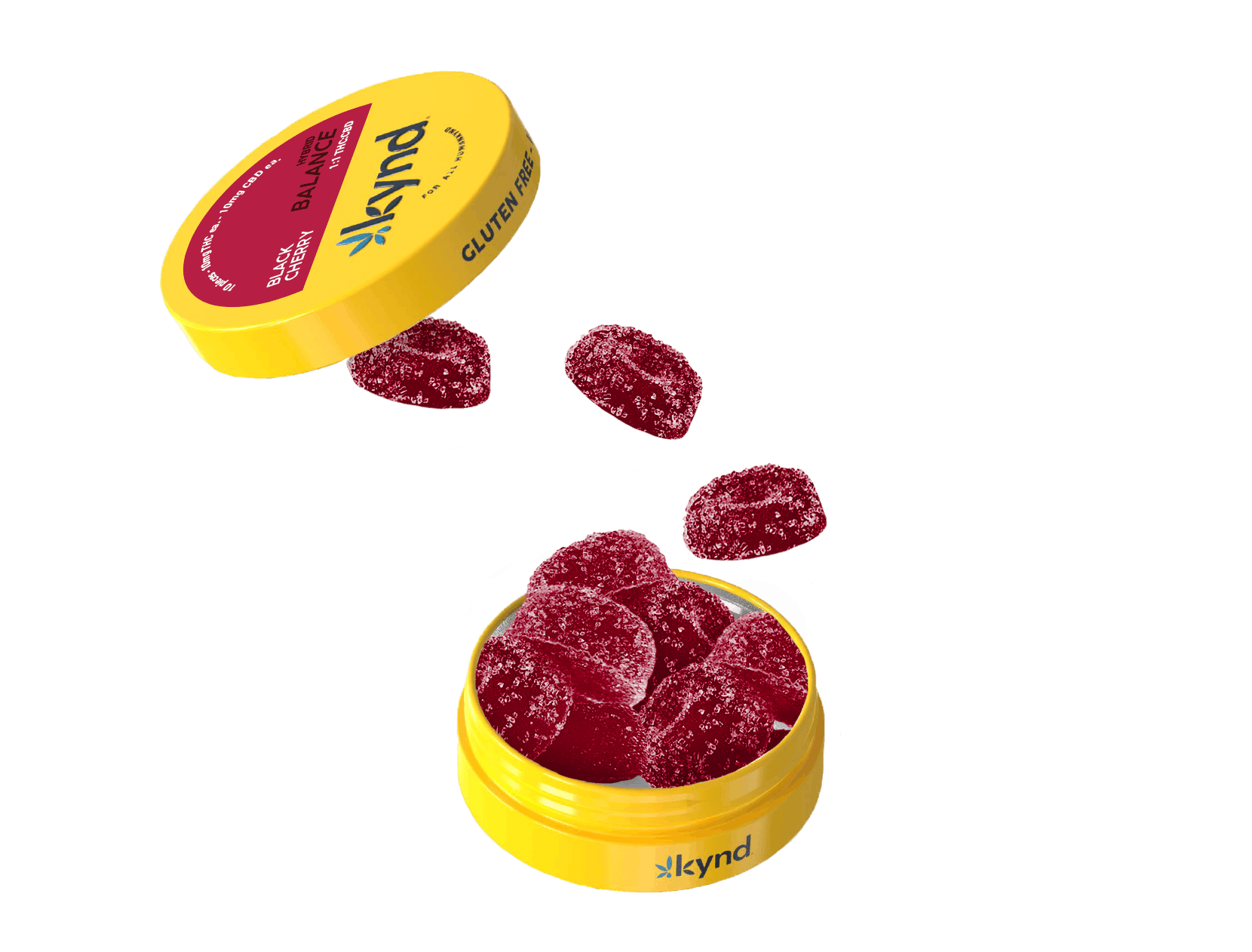 Photograph of product: Kynd Gummies 20pk 1:1 TH-oui:CBD (100mg) Black Cherry