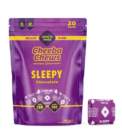 Photograph of product: Sleepy | Chocolate Taffy | 2:1:1 TH-oui:CBN:Melatonin | 20pk/5mg | 100mg
