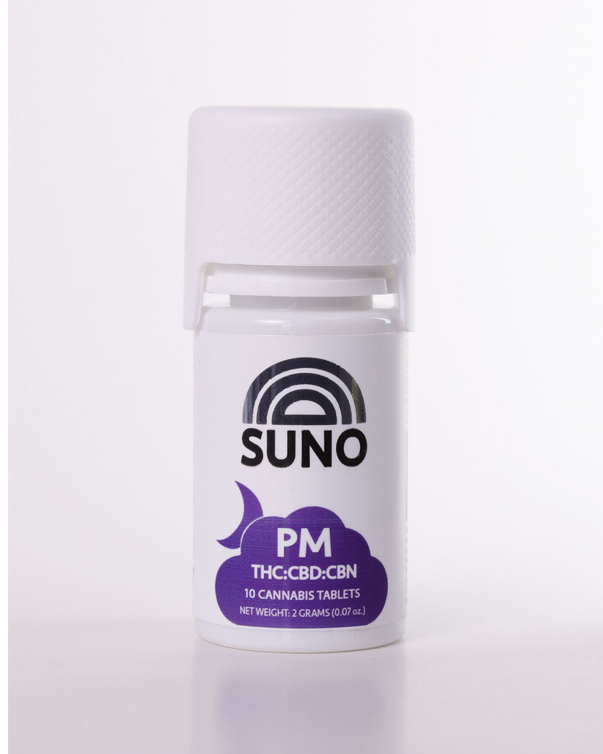 Photograph of product: SUNO PM Tablets 1:1:1 100mg TH-oui/100mg CBD/100mg CBN