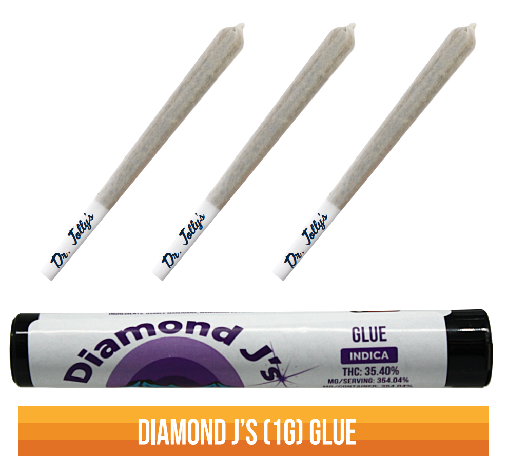 Photograph of product: Dr. Jolly's | Glue Diamond Infused Pre-Roll | 1g
