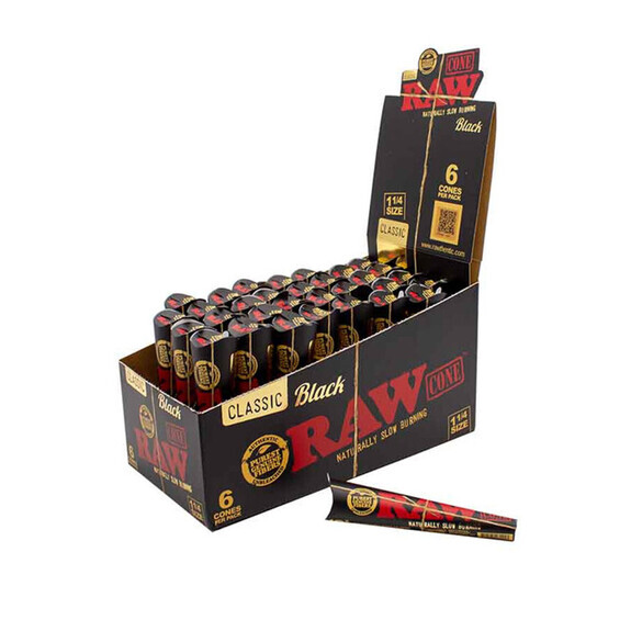 Photograph of product: RAW Black Classic Cone 1 14 6pk $4