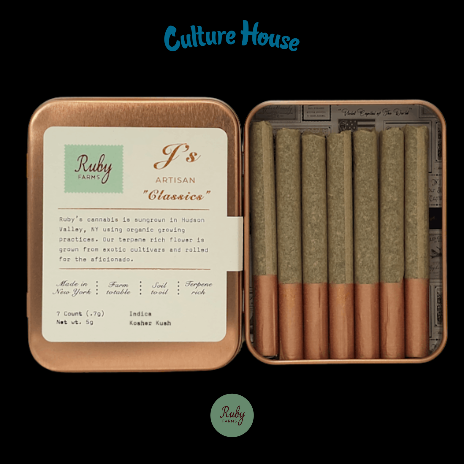 Photograph of product: Ruby Farms | Kosher Kush P. Roll 7PK