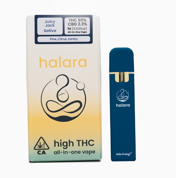 Photograph of Product: Juicy Jack (S) HIGH THC ALL-IN-ONE Vape 1g - Halara