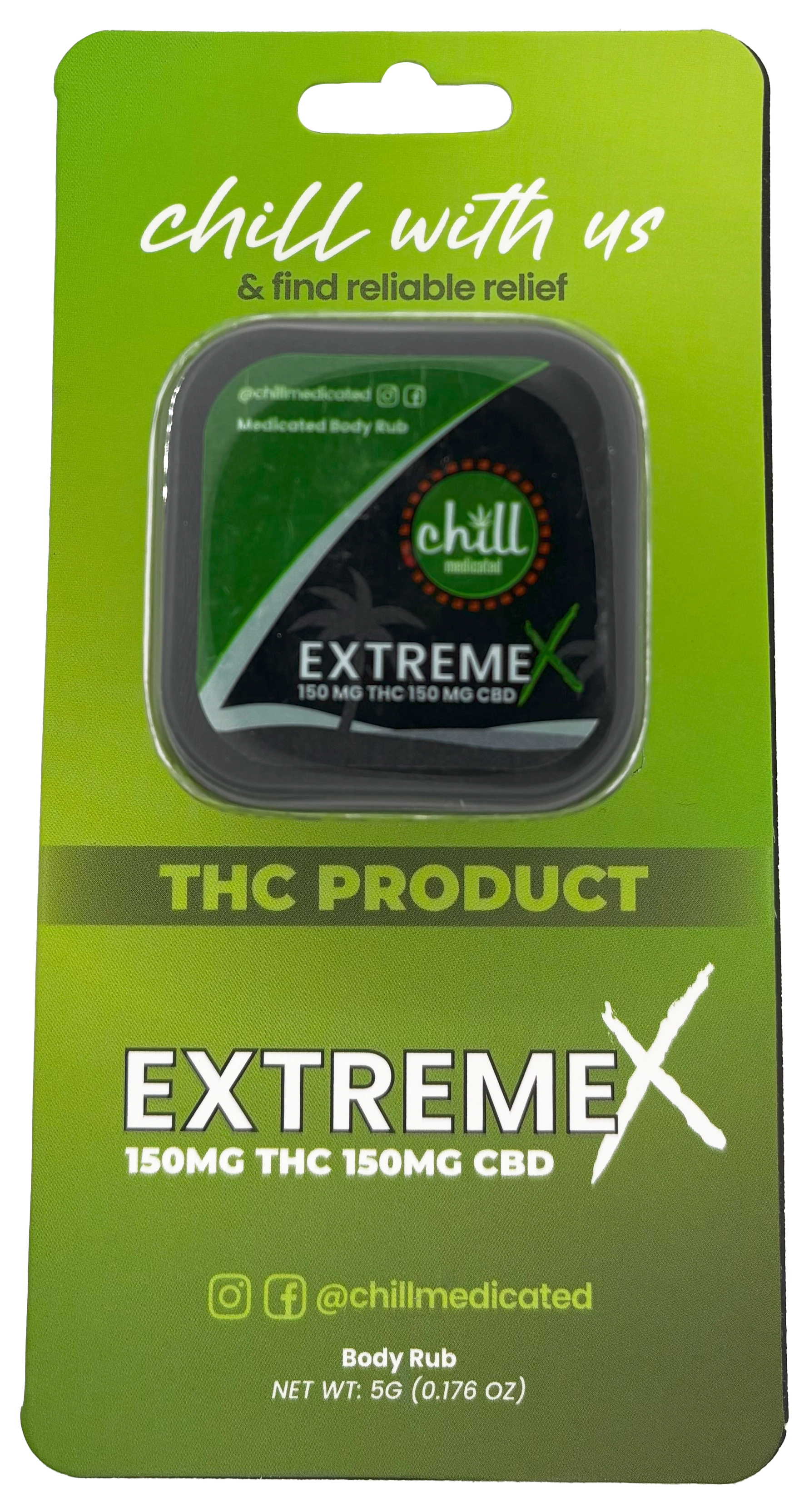 Photograph of product: Chill Medicated | Extreme X | On-The-Go Topical | 150mg TH-oui/150mg CBD