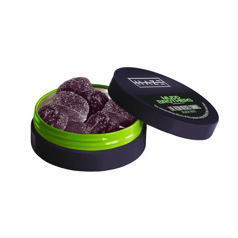 Photograph of product: Haze X Mudd Brothers Black Razz (H) Live Resin Gummies 10mg 10pk