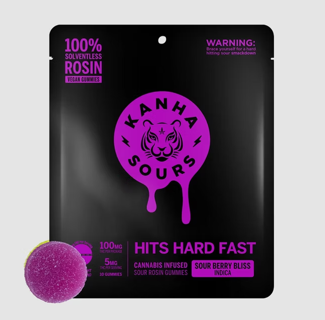 Photograph of product: Rosin Gummies | Sour Berry Bliss | 100mg | 10 pk | Kanha
