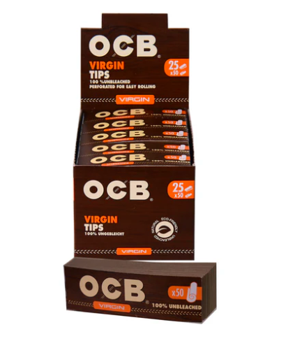 Photograph of product: OCB Virgin Unbleached Tips | 50ct