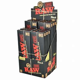 Photograph of product: AK Wholesale | Raw Black Classic Pre-Rolled Cones King Sized | 20ct