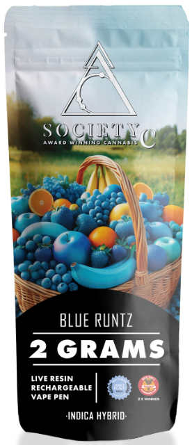 Photograph of product: Society C | Blue Runtz 2g Live Resin Disposable