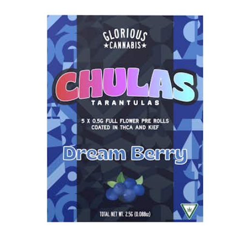 Photograph of product: Glorious Chula 5pk Infused Prerolls Dream Berry