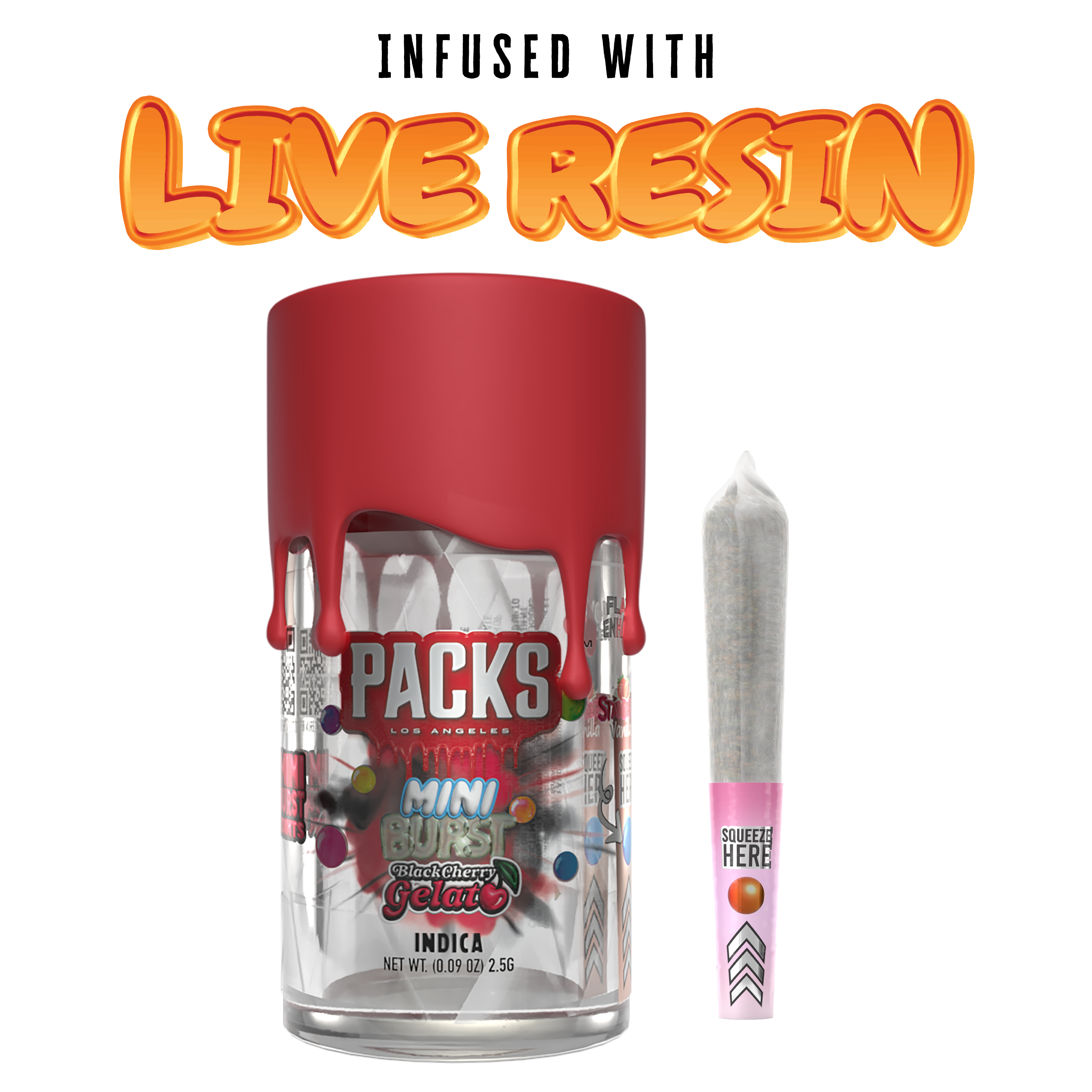 Photograph of product: Black Cherry Gelato (Live Resin Infused) | .5g 5pk
