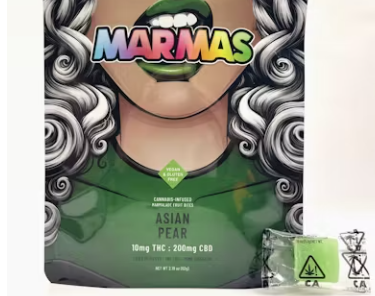 Photograph of product: Marmas   Asian Pear Thc:Cbd 1:20   10pk   10 Mg