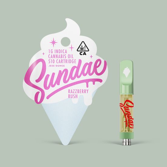 Photograph of product: Sundae - Razzberry Rush Cartridge 1g - 