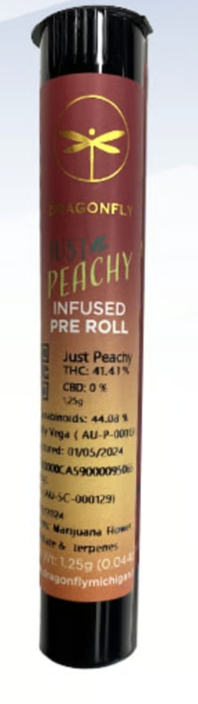 Photograph of product: Just Peachy - 1.25g Infused Pre-roll