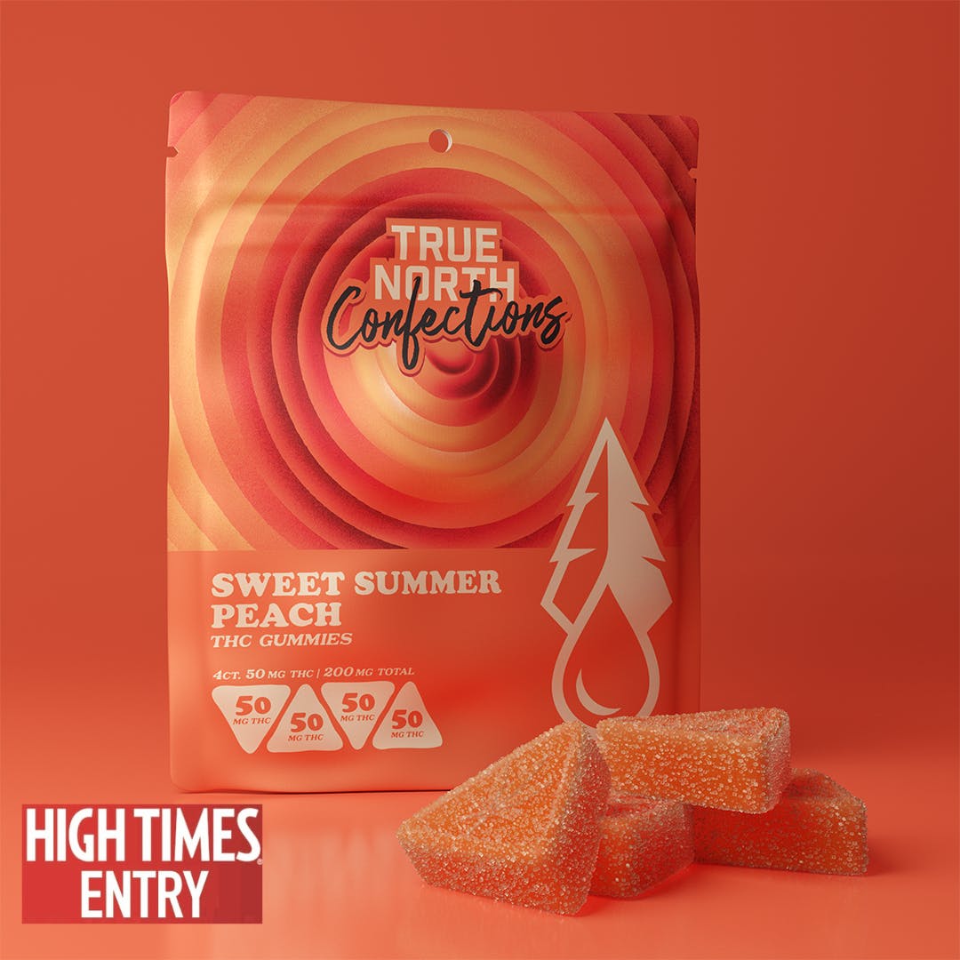 Photograph of product: True North: Sweet Summer Peach Vegan Gummies 200MG