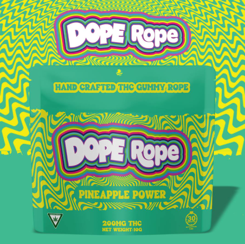 Photograph of product: Dope Rope - Pineapple Power - Gummies - 200mg - Hybrid