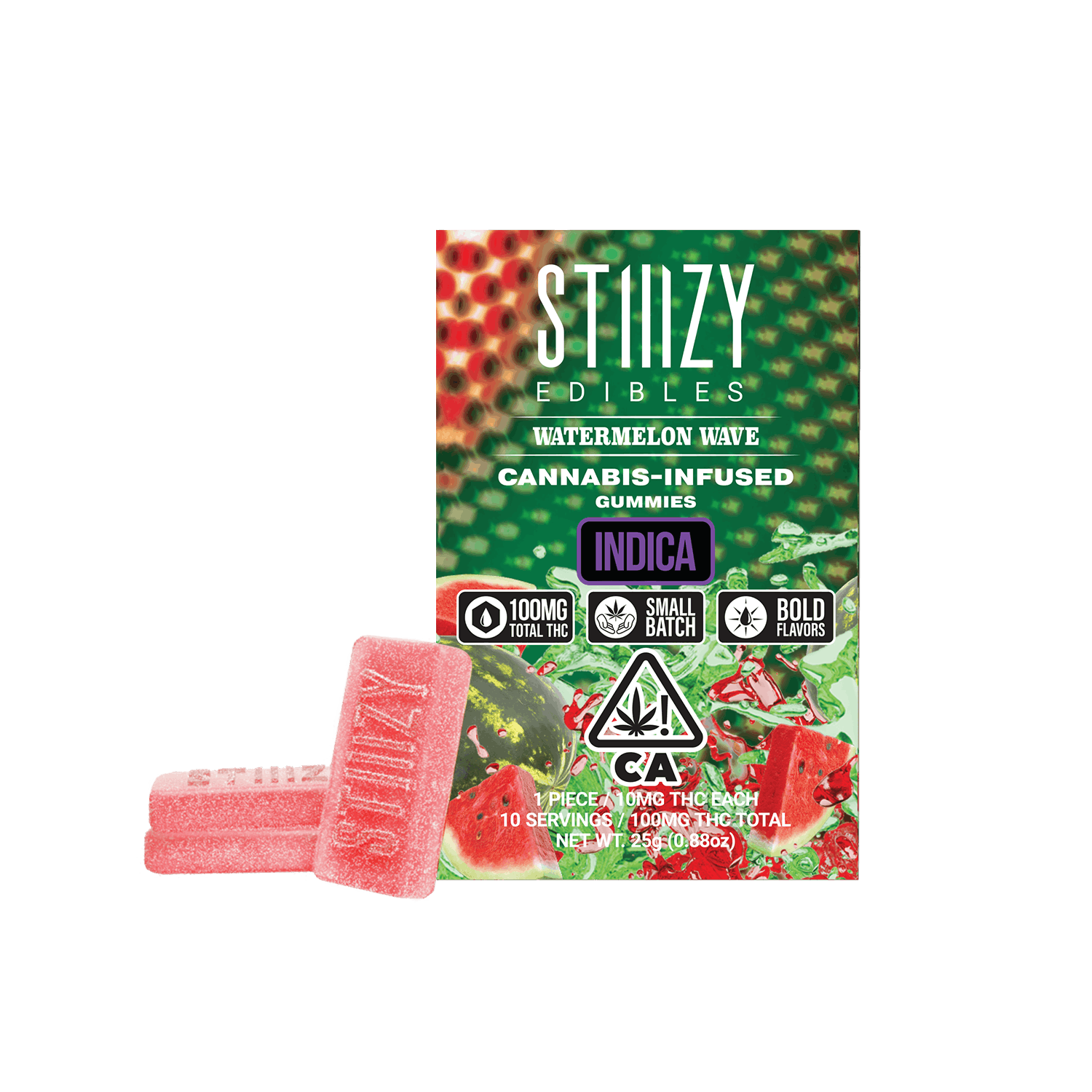 Photograph of product: Watermelon Wave Gummies 100mg (10-Pack | 10mg Each)