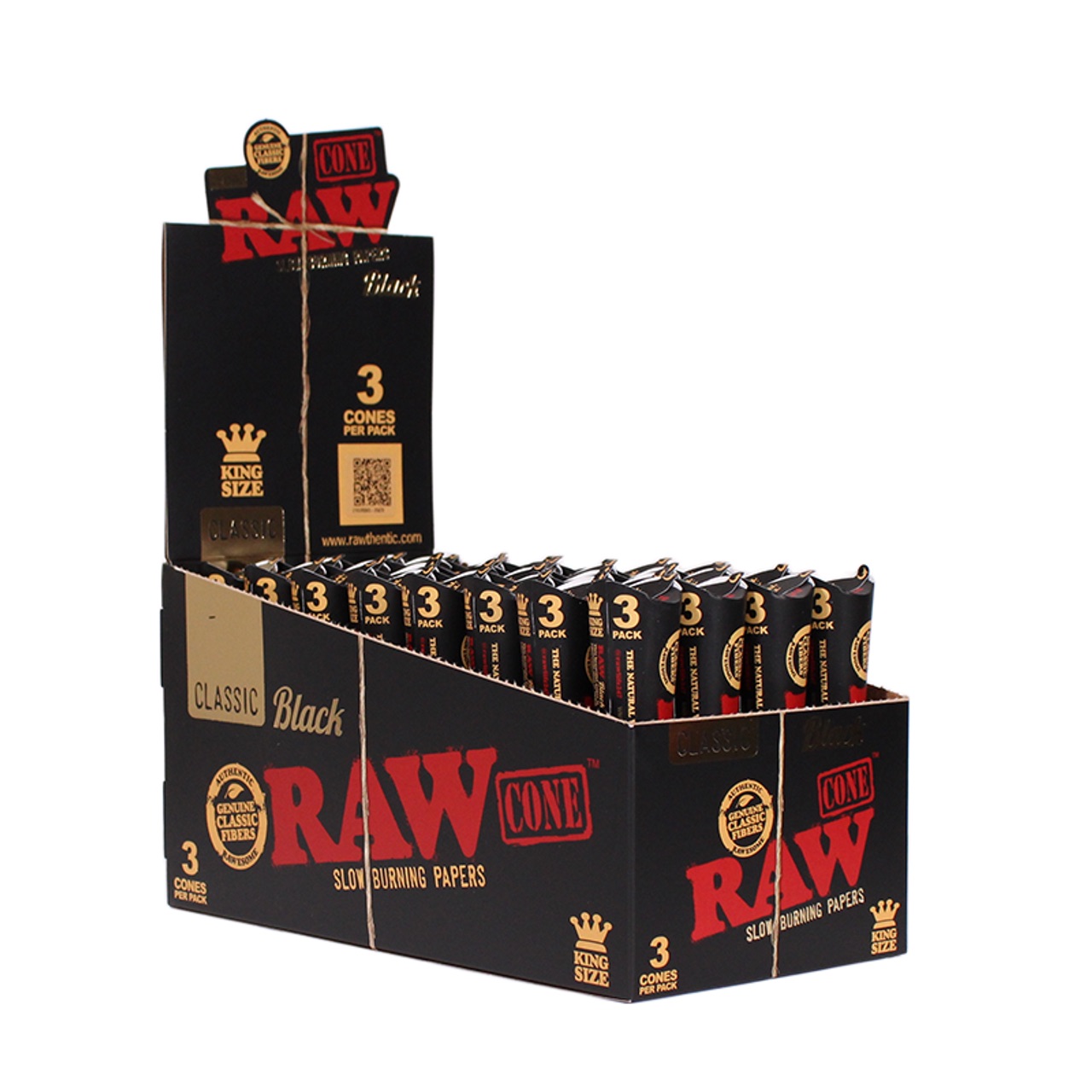 Photograph of product: Raw Classic Black King Size Cones 3 Pack