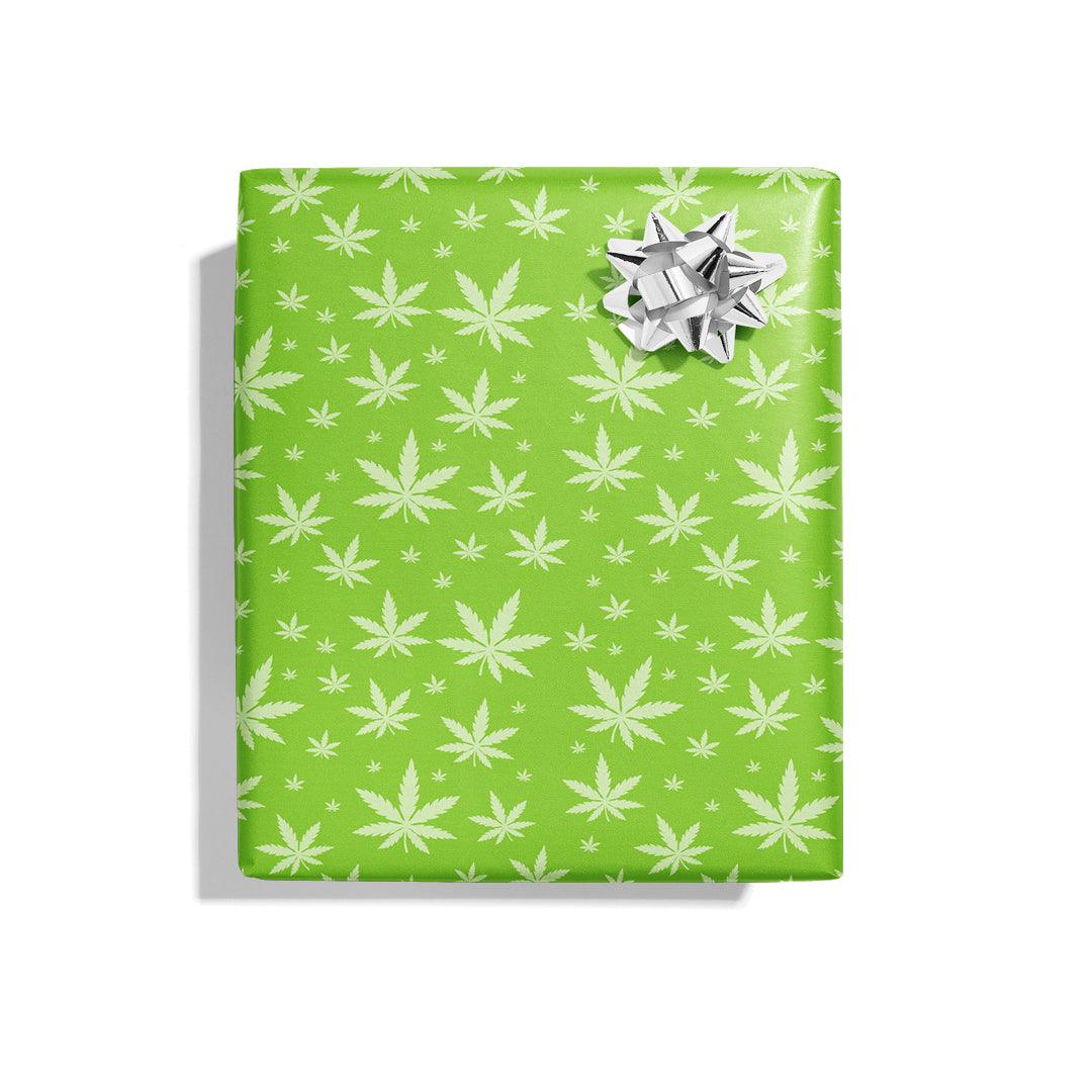 Photograph of product: KushKards - 420 Green Pot Leaf Wrapping Paper Sheets (TAX INCLUDED)