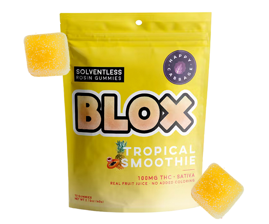 Photograph of product: BLOX / 100mg Solventless Rosin Gummies / Tropical Smoothie