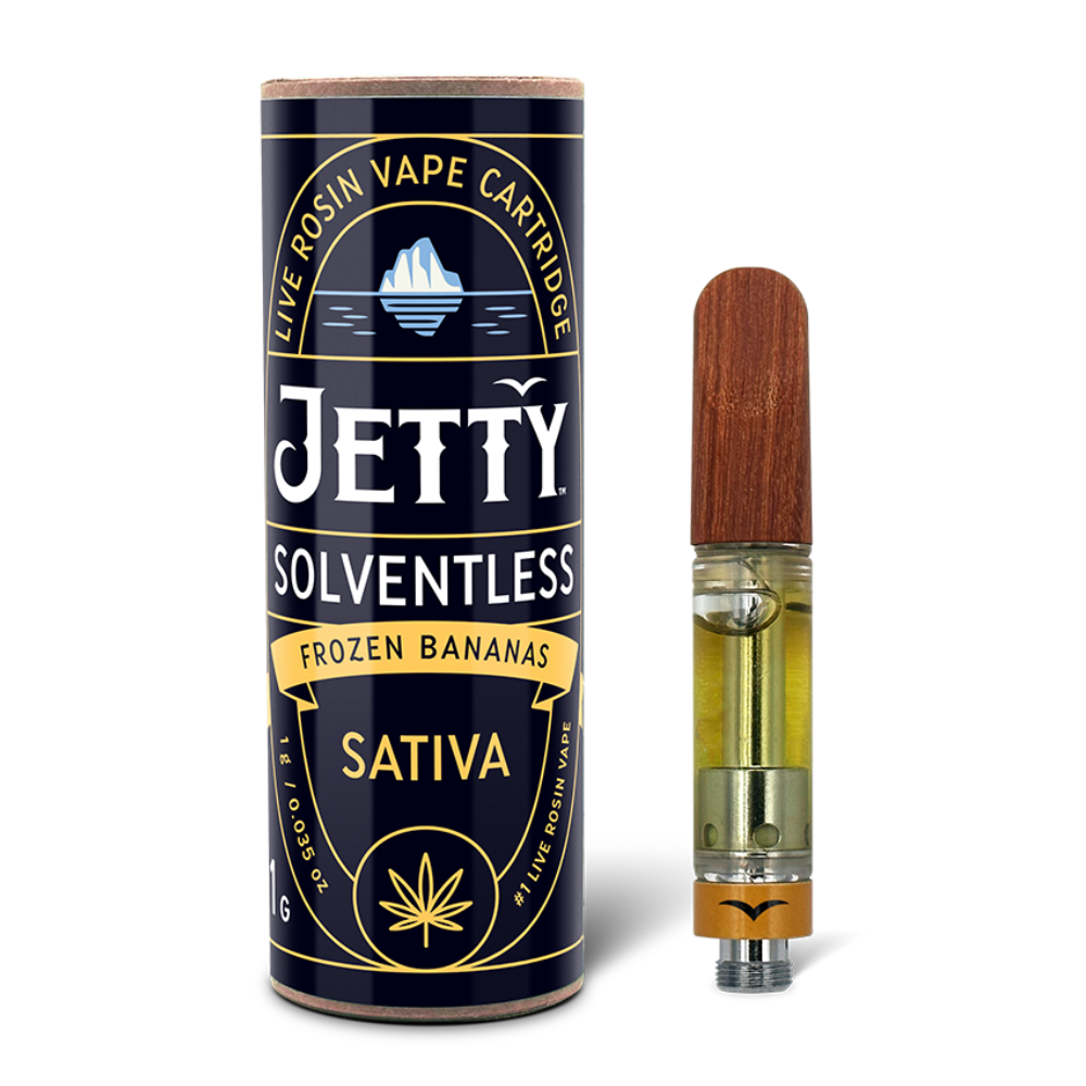 Photograph of product: Jetty | Frozen Bananas | Vape Cartridge | Live Rosin
