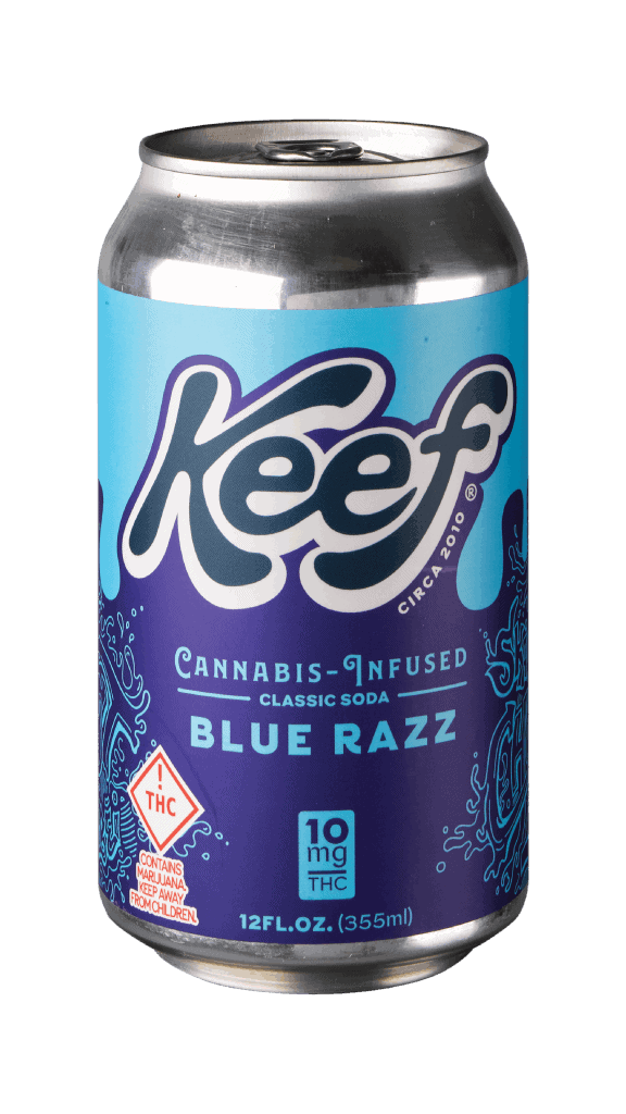 Photograph of product: Blue Razz Cannabis Infused Classic Soda (10mg) (Keef)