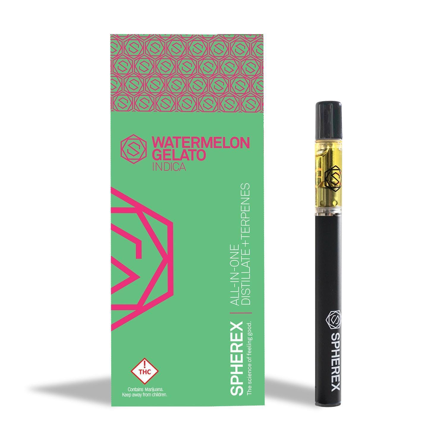 Photograph of product: Spherex Watermelon Gelato AIO Cartridge 1g