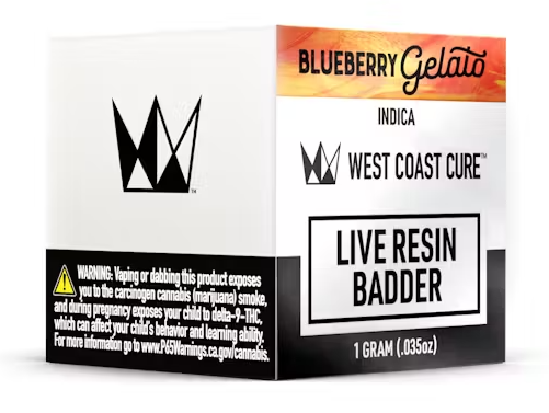 Photograph of product: West Coast Cure - Concentrate - Badder - Blueberry Gelato - 1G