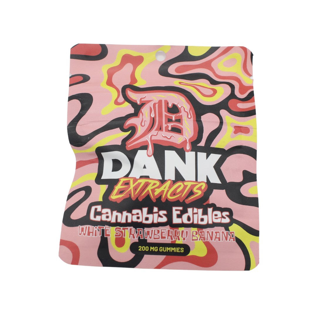 Photograph of product: Dank Extracts | White Strawberry Banana Gummies | 4x50mg | 200mg