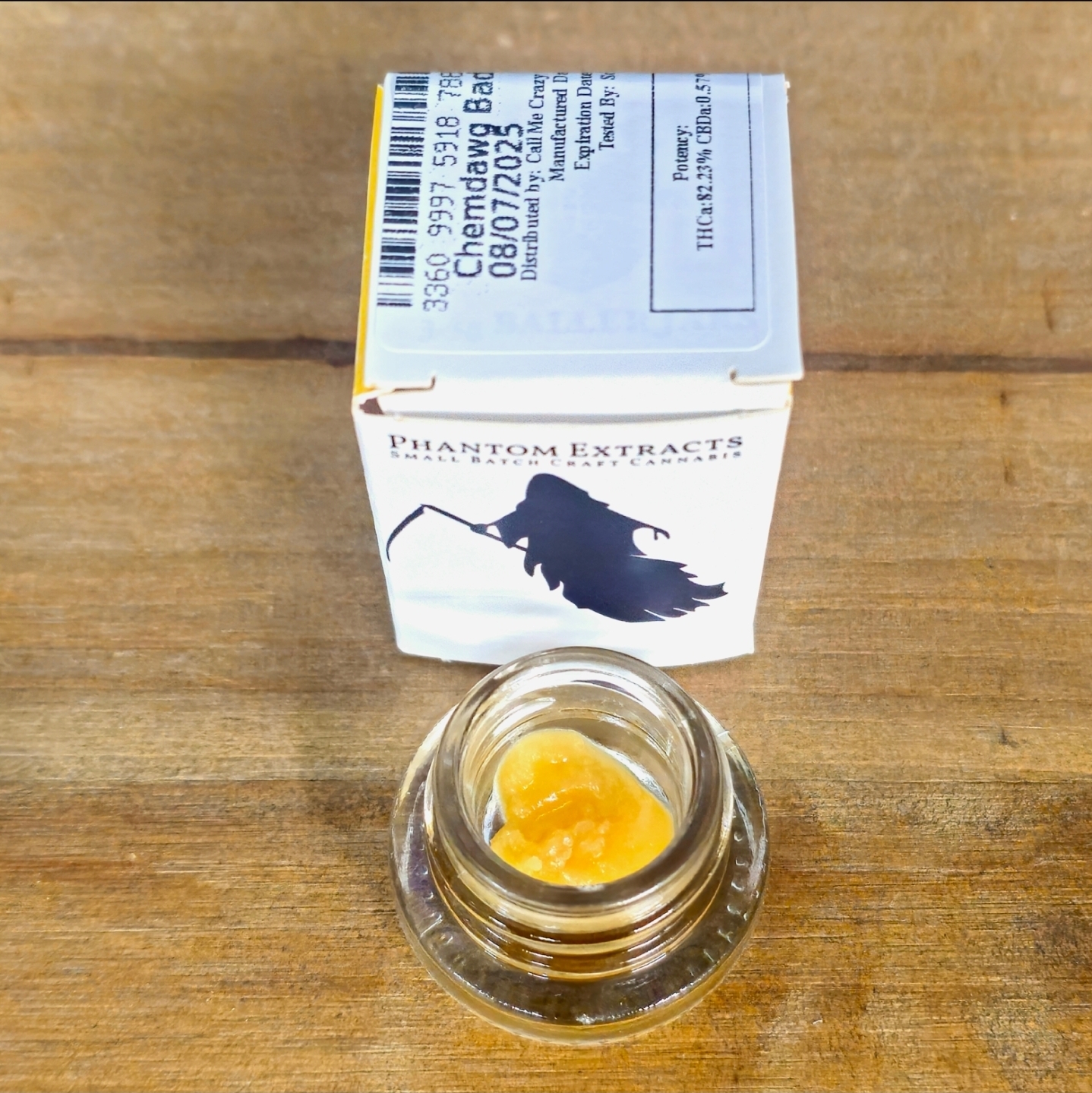 Photograph of product: Phantom Extracts - Chem Dog - 1.00g Badder - 7884
