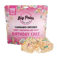 Photograph of product: Big Pete's Treats | Oui'd - Birthday Cake Crispy Marshmallow Treat | 100mg
