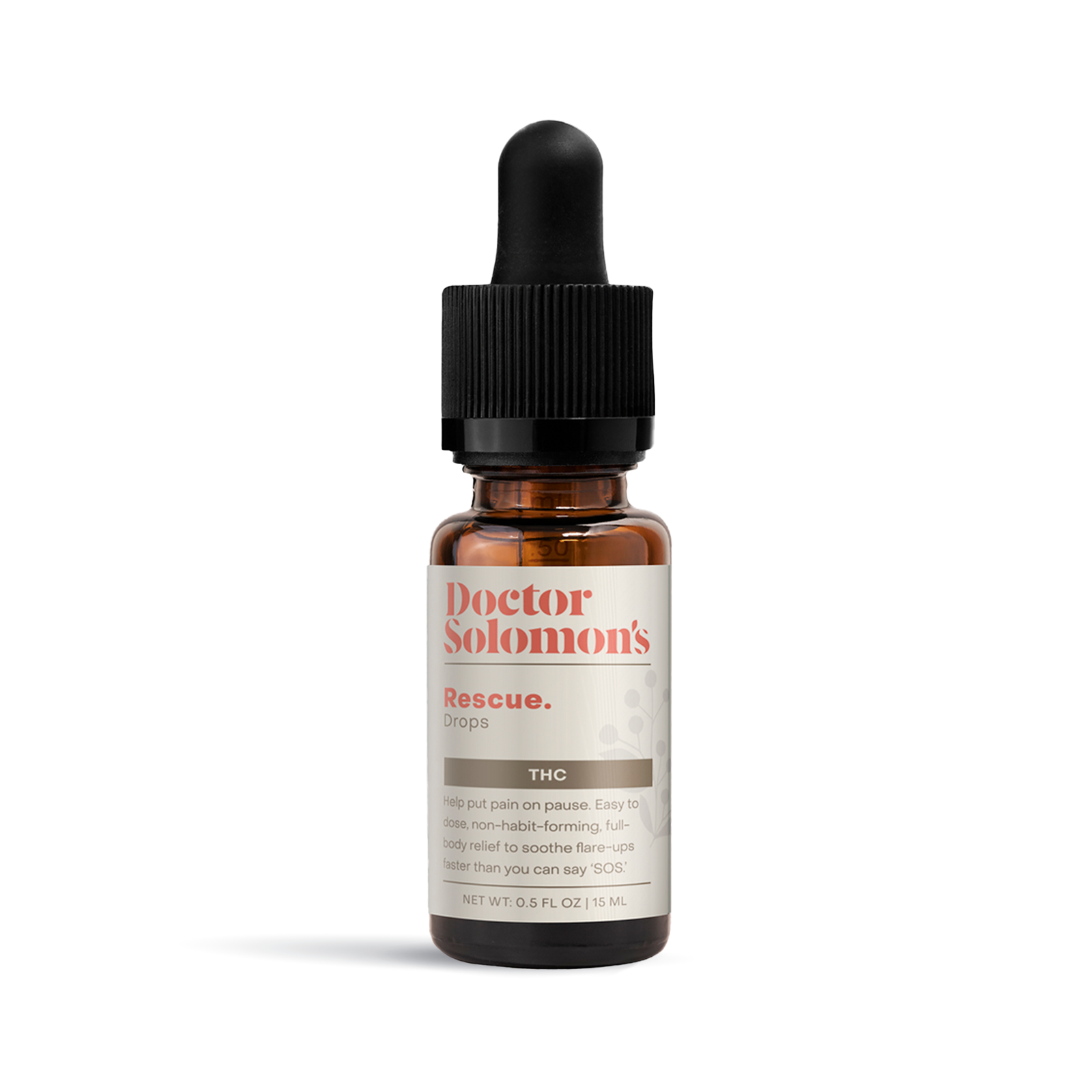 Photograph of product: Rescue Drops 26.7MG TH-oui per 1 ml Total (400MG/15ML)