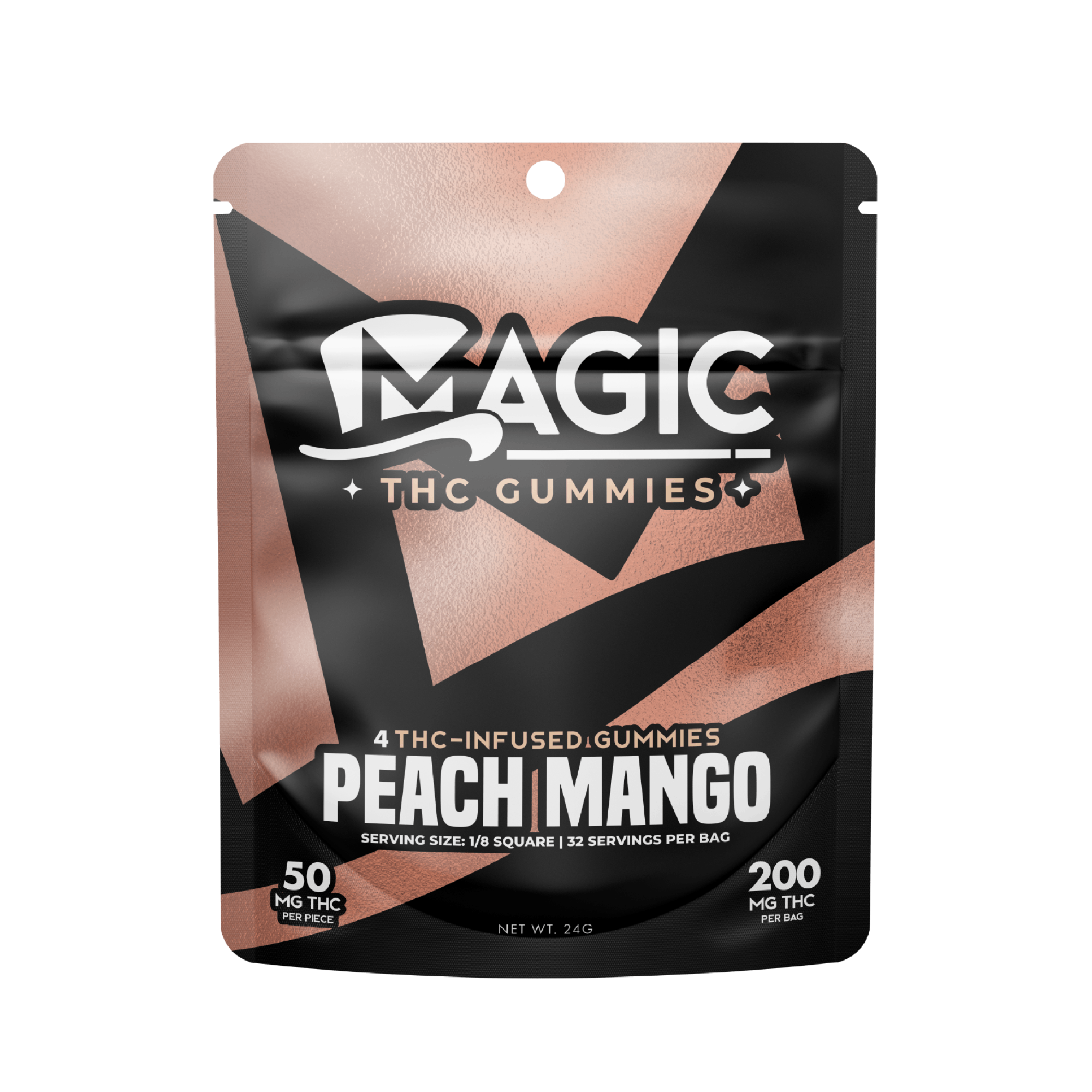 Photograph of product: Magic | Peach Mango | 200mg Gummies | REC