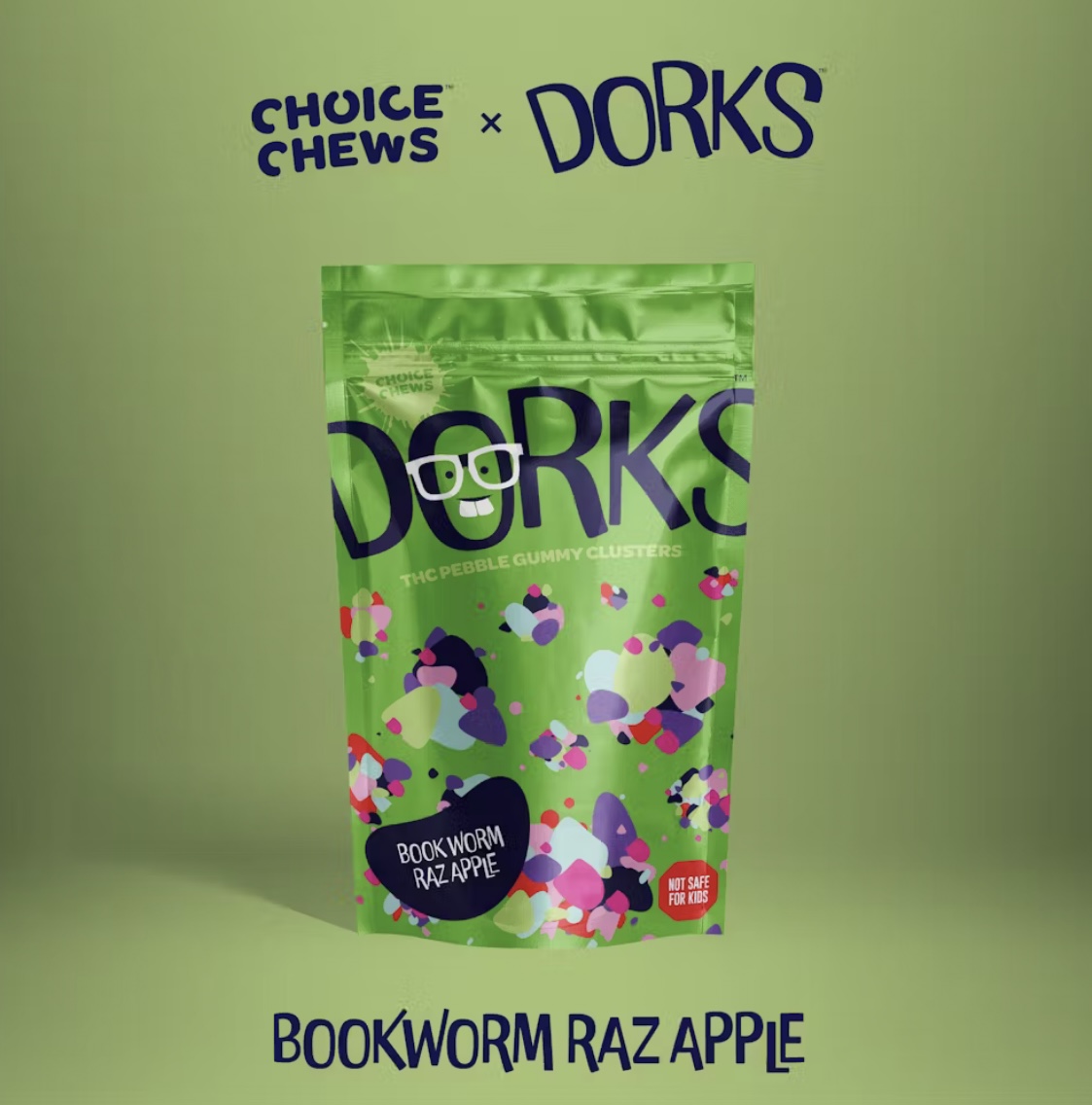 Photograph of product: AU Choice: Book Worm Raz Apple 200MG Dorks