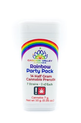 Photograph of Product: Cascade Rainbow Party Variety PreRoll 14 Pack-7g