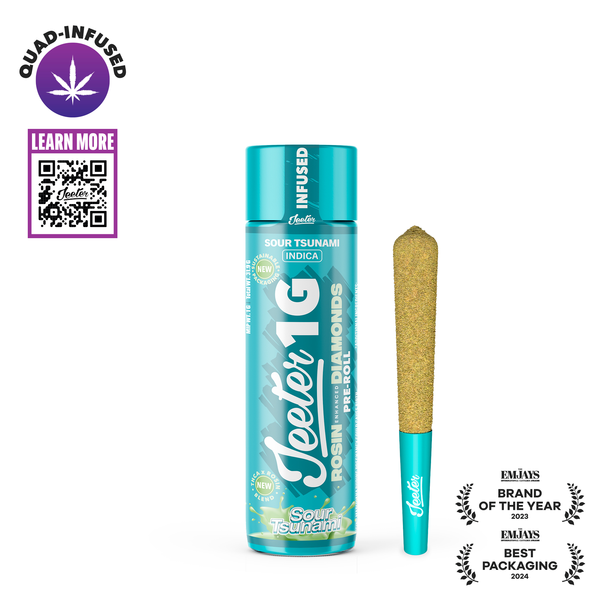 Photograph of instaPanelPhoto: Jeeter - Quad Infused Preroll - Sour Tsumani (I)