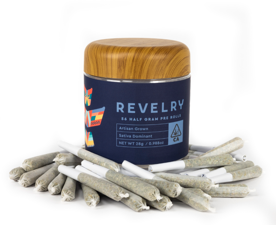 Photograph of product: Revelry 56pk Prerolls 28g Luaua Punch