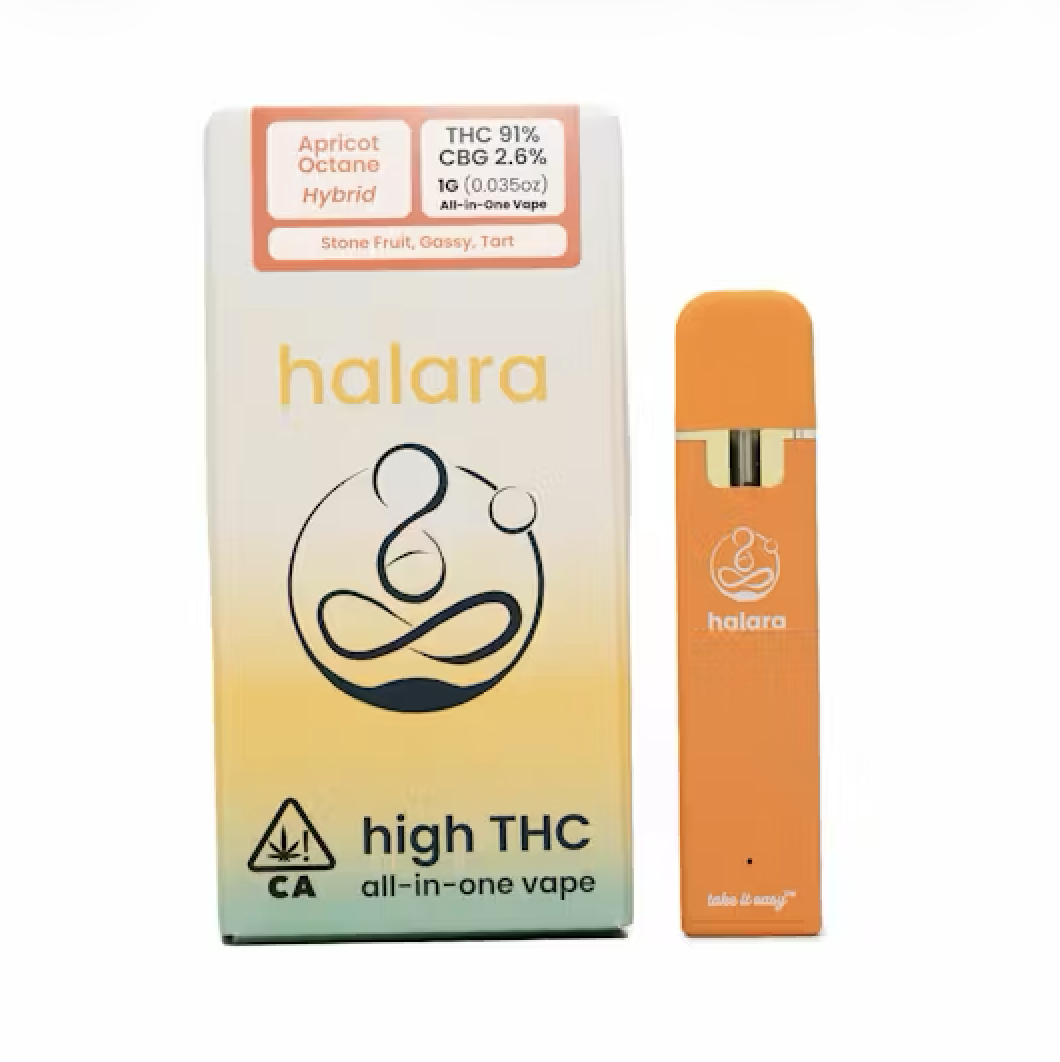 Photograph of product: Apricot Octane (H) HIGH THC ALL-IN-ONE 1g - Halara