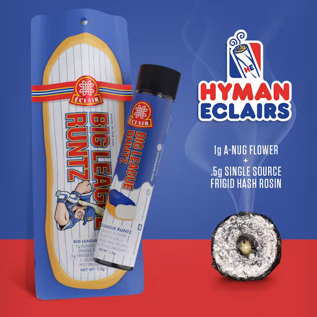 Photograph of product: HYMAN ECLAIRS | ICC | Infused Preroll | Big League Runtz