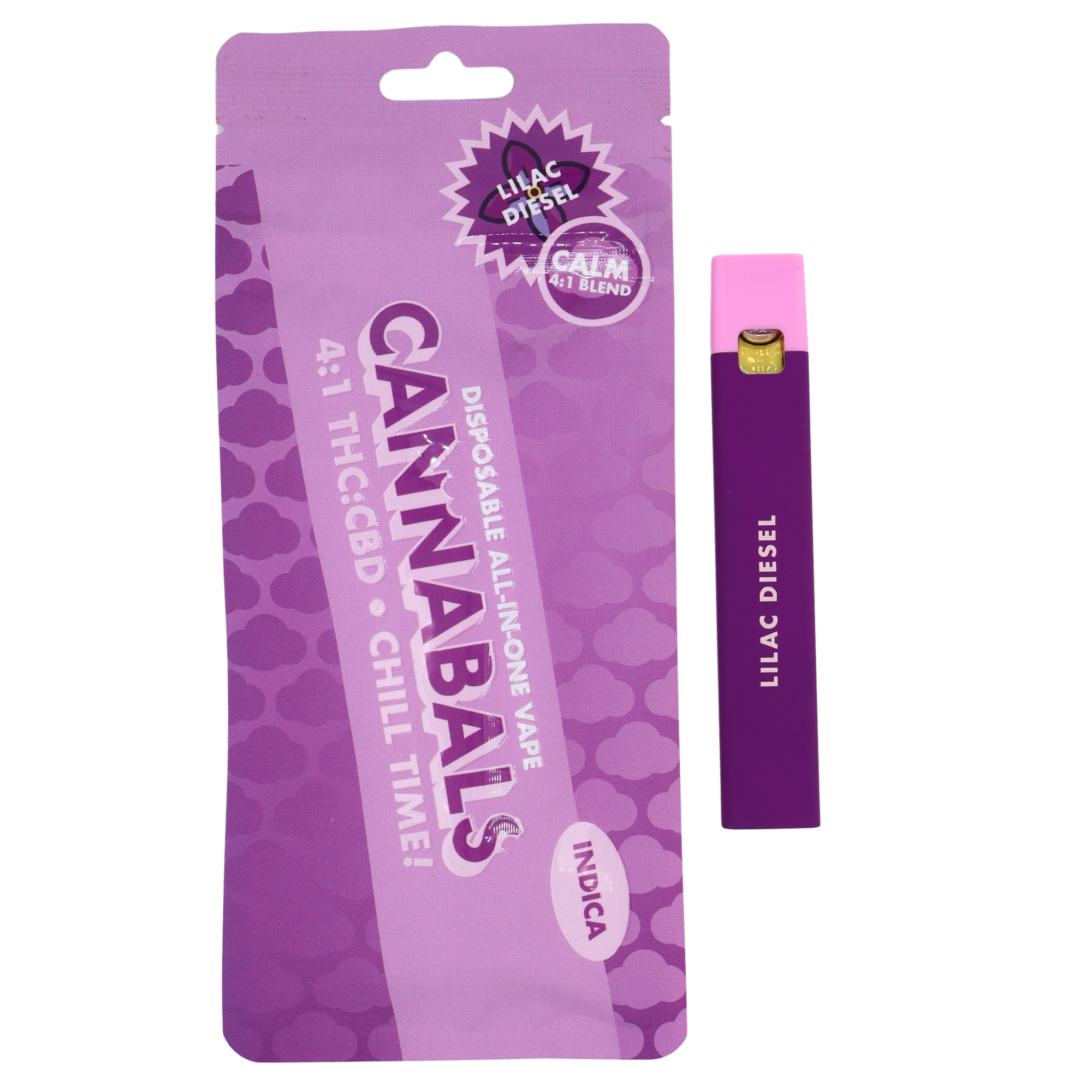Photograph of product: All-in-One Mood Vape - Lilac Diesel [4:1 TH-oui:CBD]