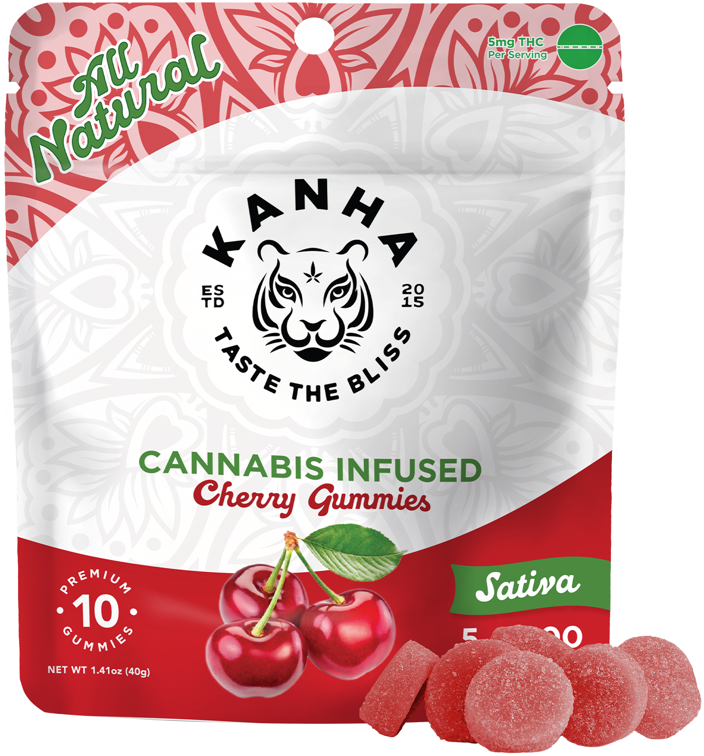 Photograph of product: 10mg Cherry Sativa Gummies 10pk /20 servings