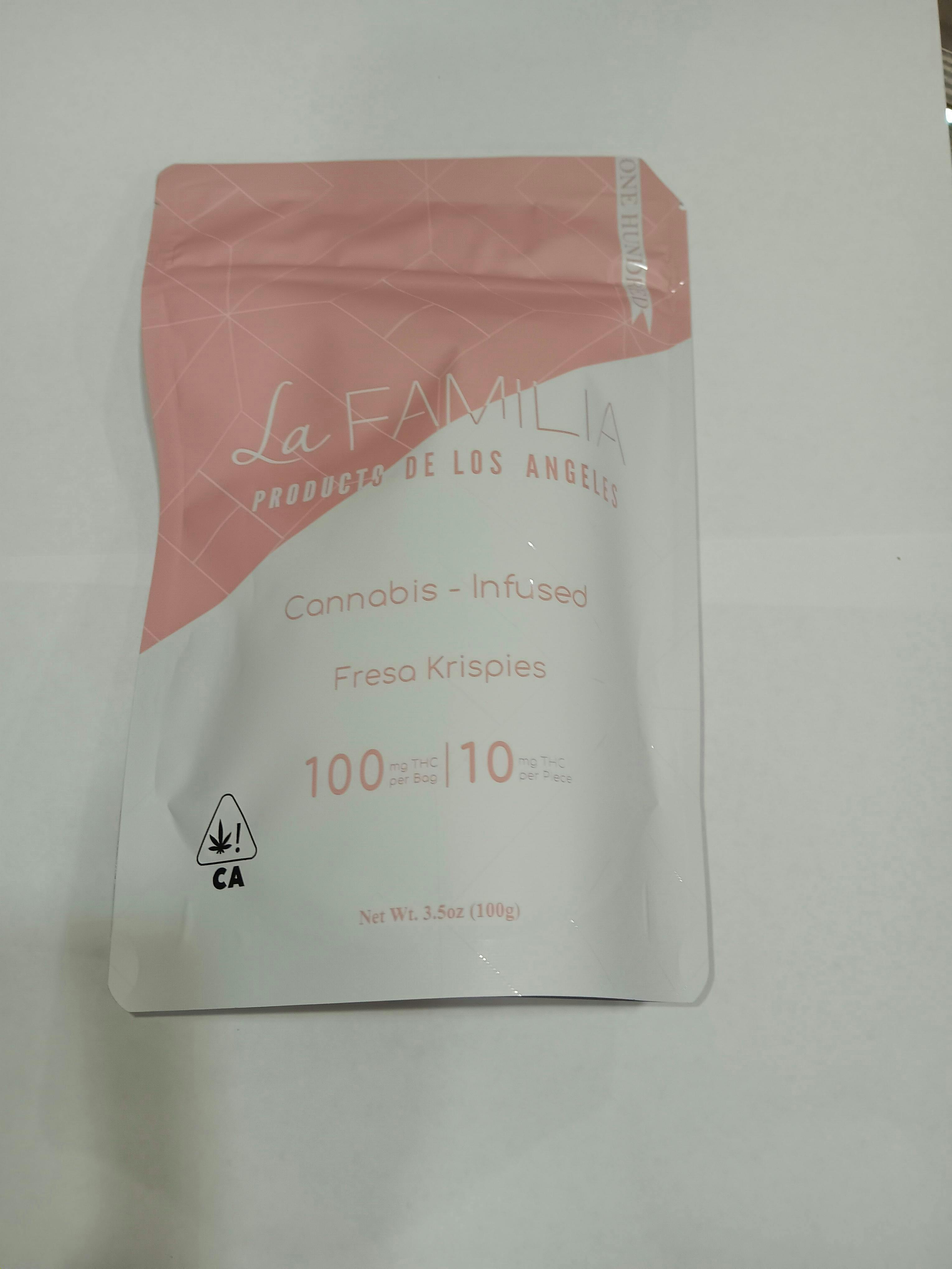 Photograph of product: La Familia - Fresa Krispy Bag 100mg